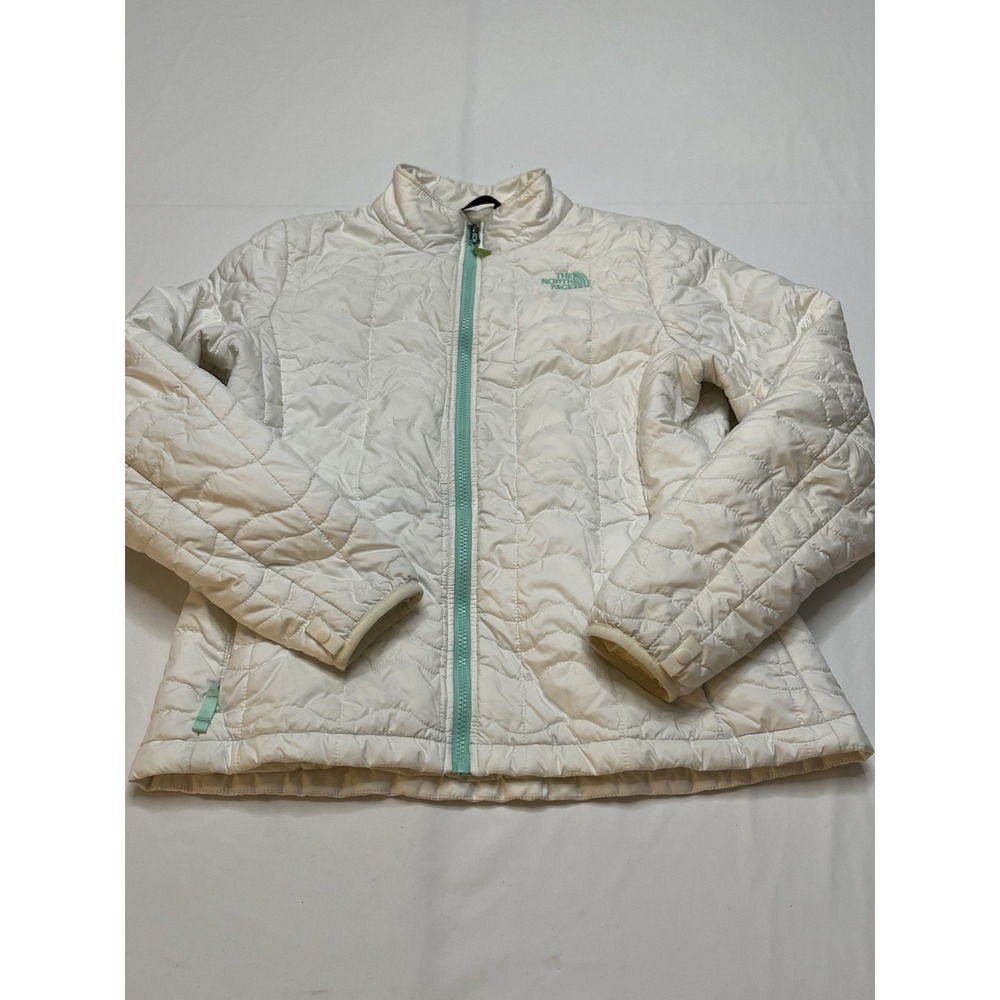 The North Face Women's Puffer Full Zip White Long Sleeve Jacket L